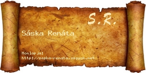 Sáska Renáta névjegykártya